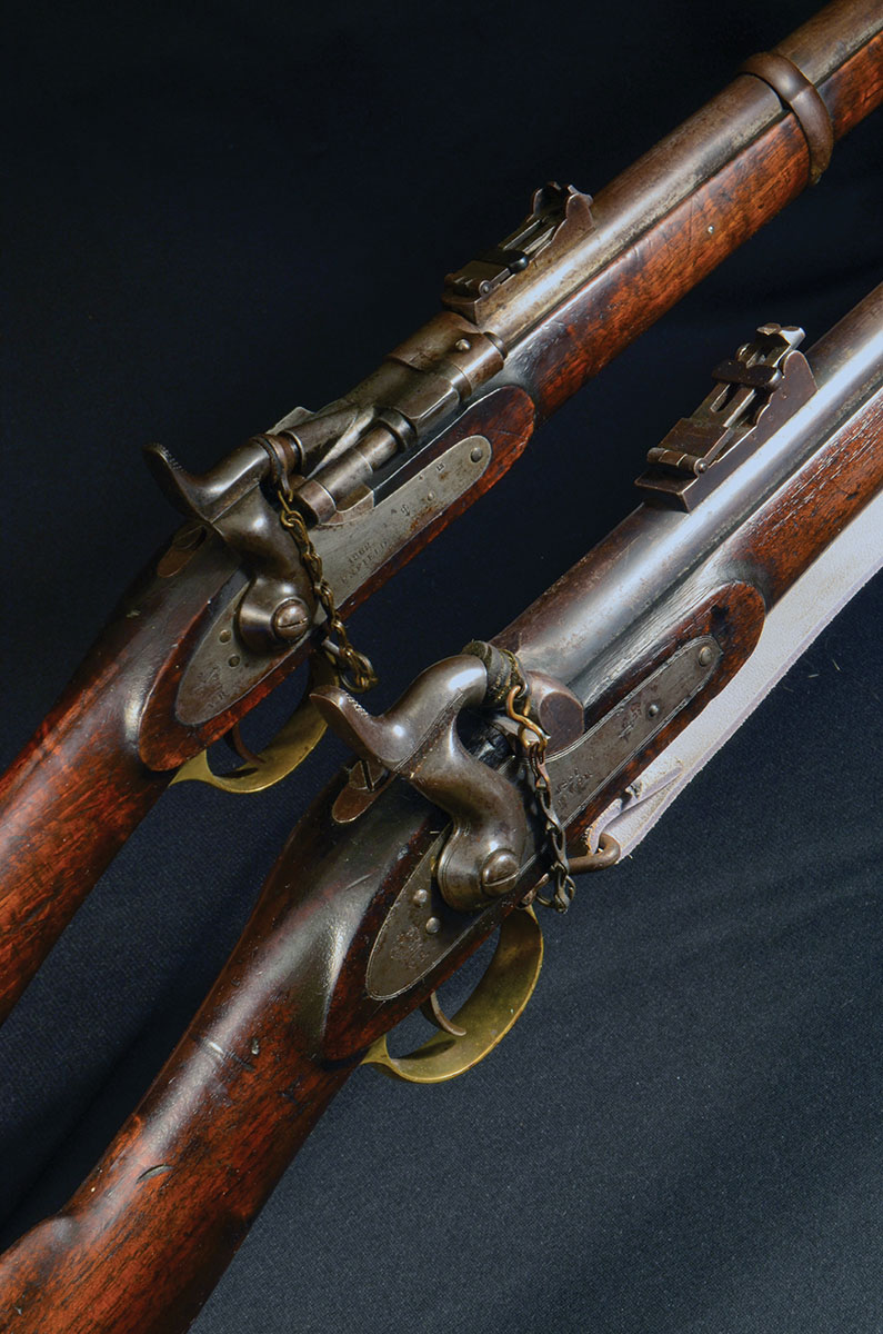 The Snider-Enfield beside its parent rifle, the Model 1853 Enfield – the rifle that changed war.